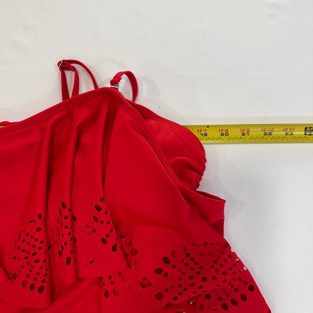 Chic Soul Red Ruffle One-Piece Swimsuit - Picture 8 of 8
